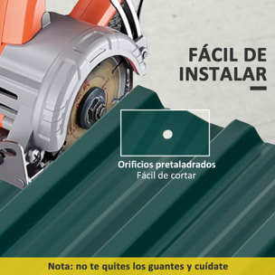 Juego de 12 Paneles para Tejado de Acero Galvanizado Chapas Perfiladas de Techo 7m² para Caseta de Herramientas Cobertizo Exterior 129x45cm Verde