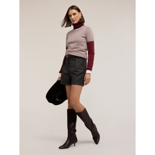 Motivi - Shorts cropped con motivo check - Grigio