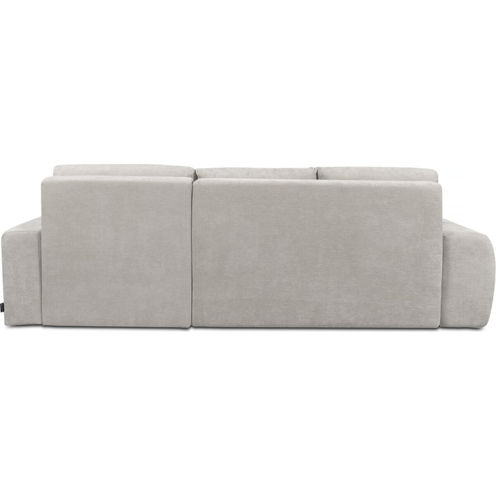 Canapé d'angle droit convertible en tissu chenille "Verneuil" - 3 places - Beige