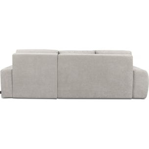 Canapé d'angle droit convertible en tissu chenille "Verneuil" - 3 places - Beige