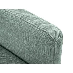 Canapé d'angle droit convertible avec coffre de rangement "Yanis" 5 places en tissu structurel menthe