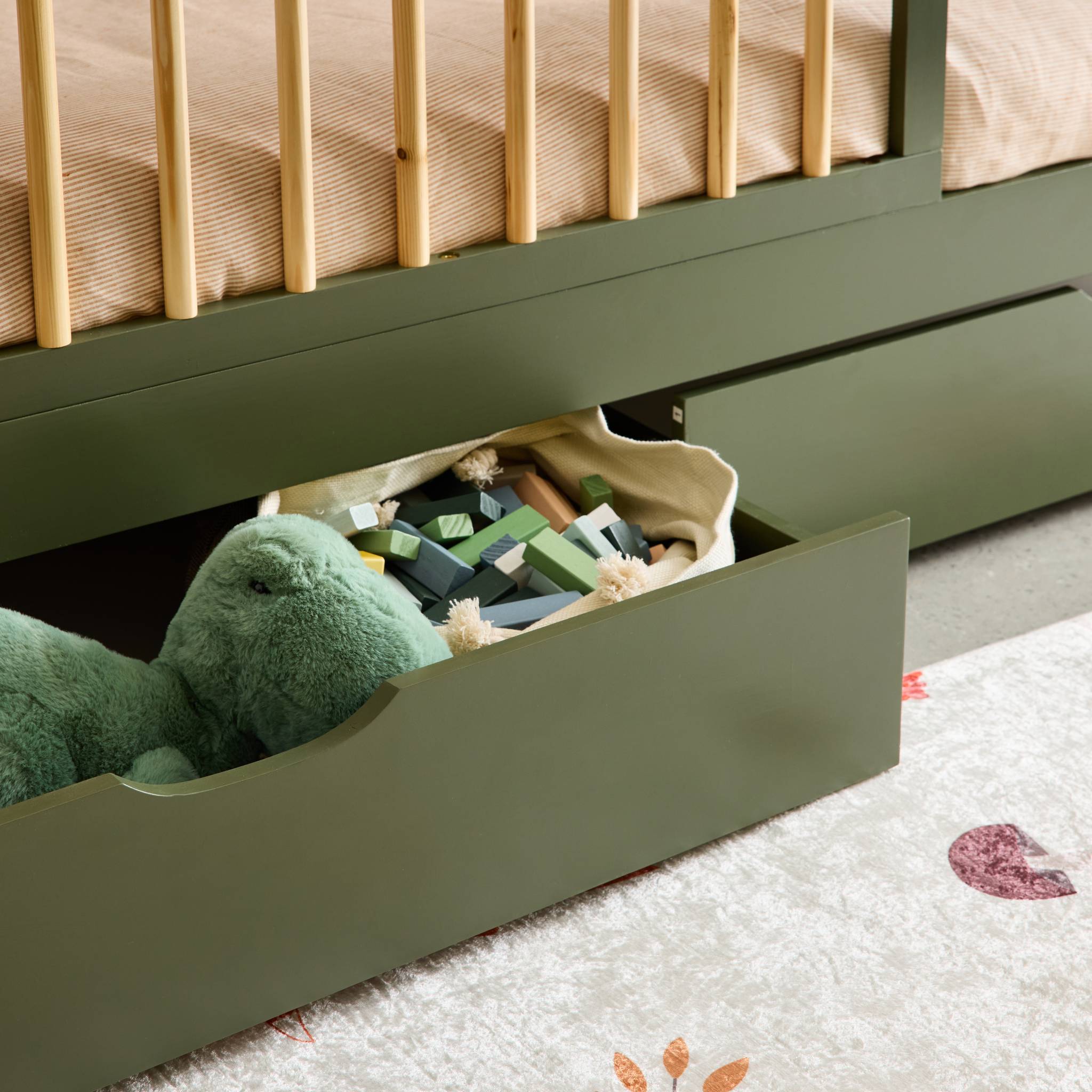 Tiroir lit enfant bois de pin (lot de 2) TIROIR RANGEMENT DE LIT X2