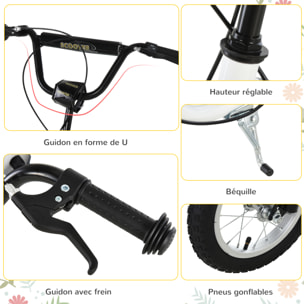 Trottinette pour Enfants Plus de 5 Ans Grands Pneus Guidon Réglable