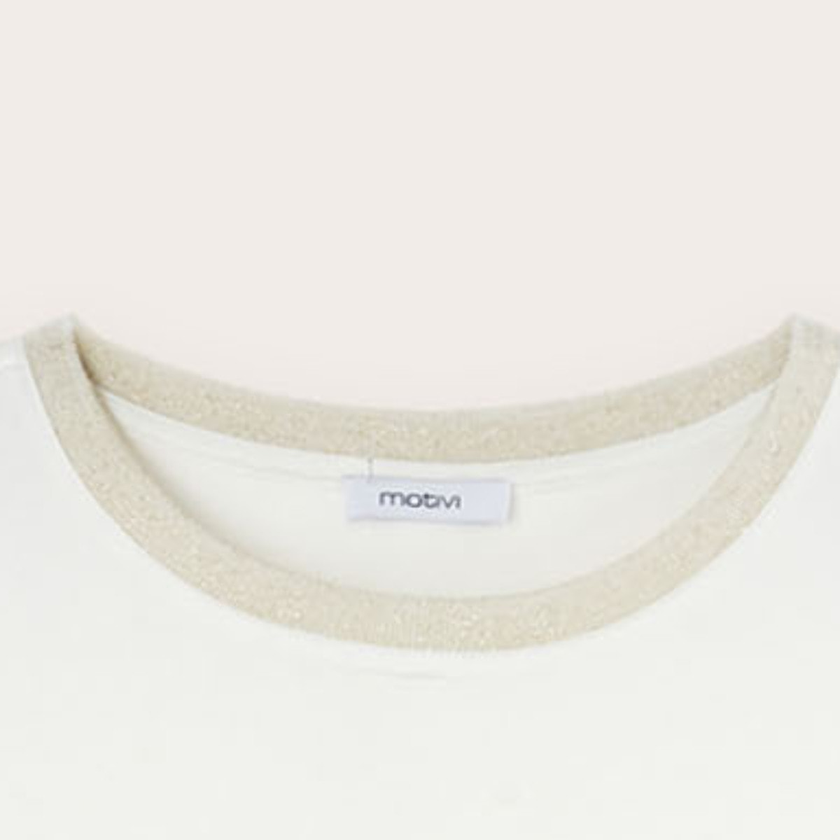 Motivi - Camiseta basic bimaterial - Blanco