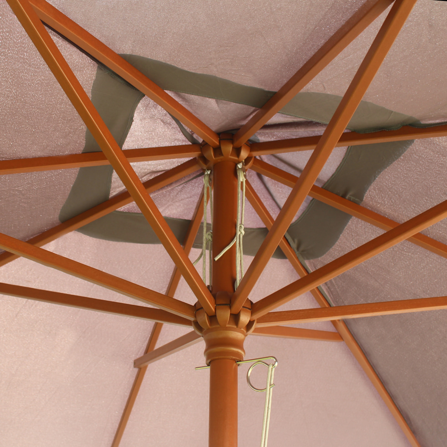 Parasol en bois carré toile grise PISO