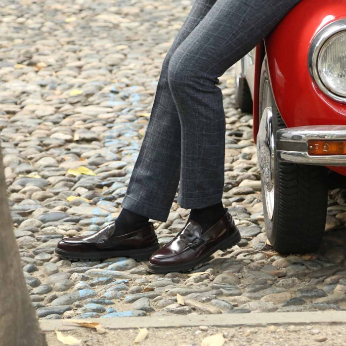 Zapatos Loafers para Hombre - Duca di Morrone Zeno Leather Bordeaux