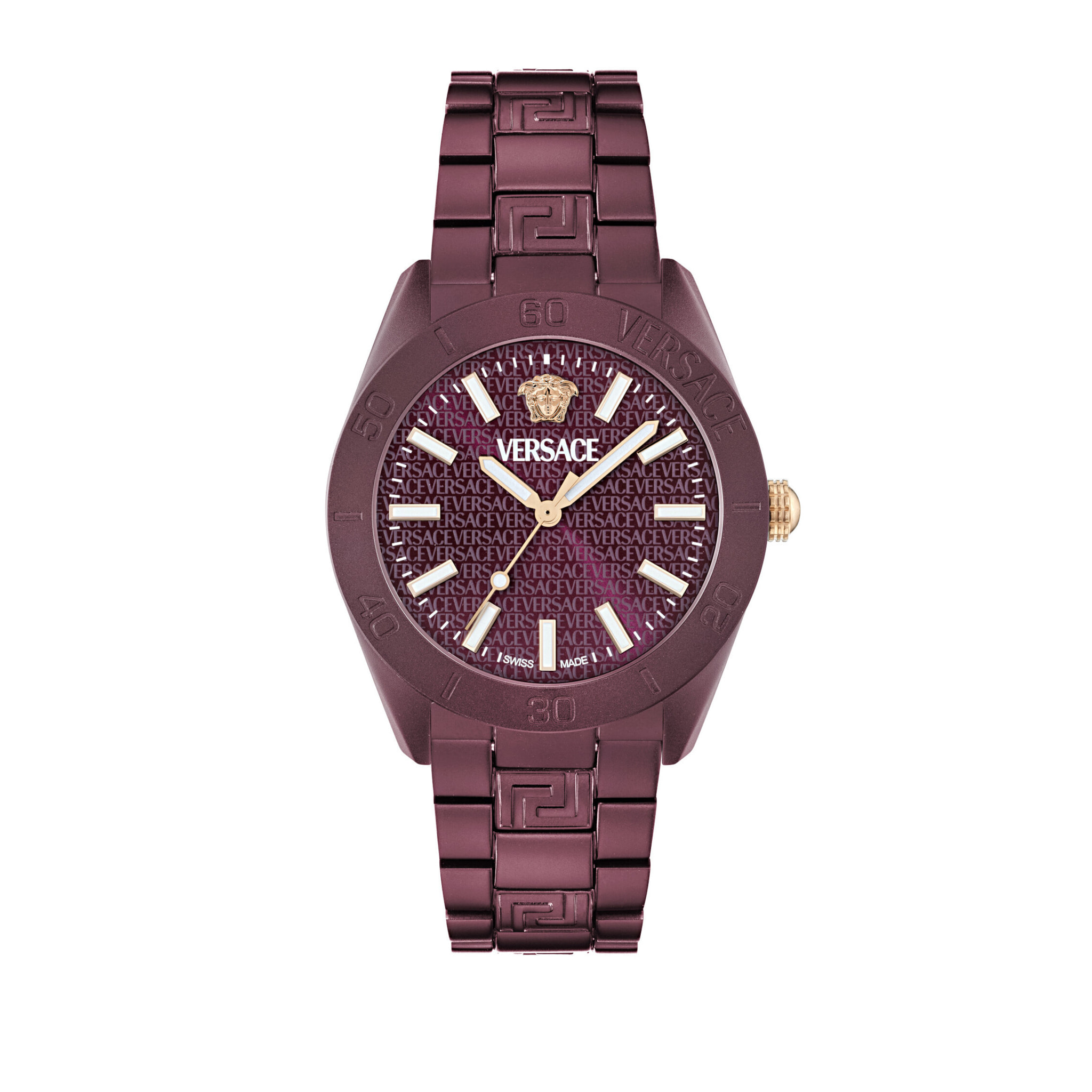 Versace Reloj Analógico De Cuarzo V-Dome Alluminium.timeles