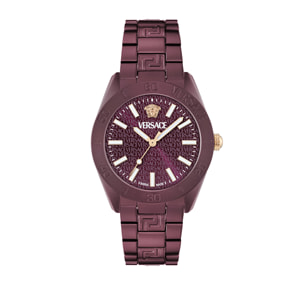 Versace Reloj Analógico De Cuarzo V-Dome Alluminium.timeles