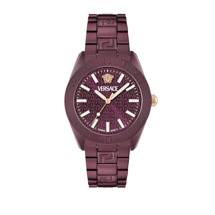 Versace Reloj Analógico De Cuarzo V-Dome Alluminium.timeles