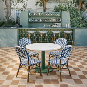 Lot de 2 chaises extérieures en textilène et effet rotin tressé bleu SCALA