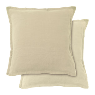 Set de 2 taies d'oreiller unies en lin, PASSION LIN