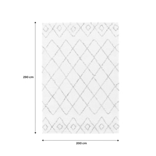 Tapis intérieur shaggy style berbère créme et multicolore BEVERLY