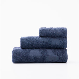 Set 6 de toallas de baño calavera (2x tocador 30x50cm + 2x manos 50x90cm + 2x baño 70x140cm) 100%algodón azul scalpers home