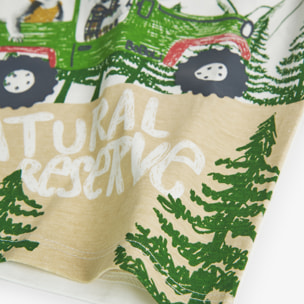 Camiseta niño estampada, mangas cortas, blanco, 328081