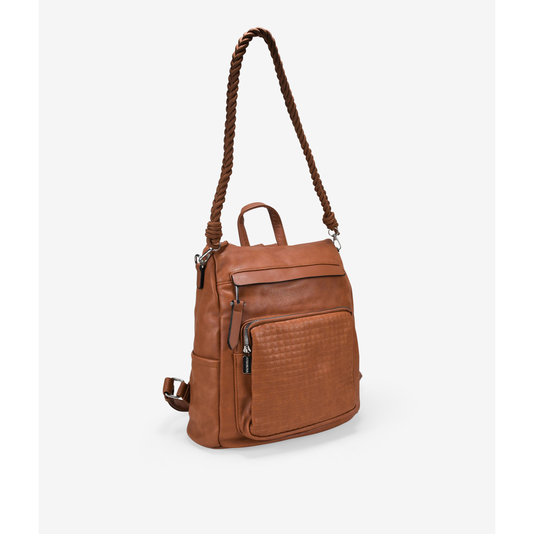 Mochila antirrobo cuero con cremallera