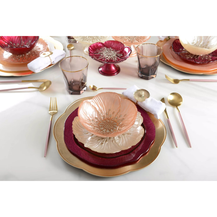 Lot de 6 Dessous d'assiette doré vague