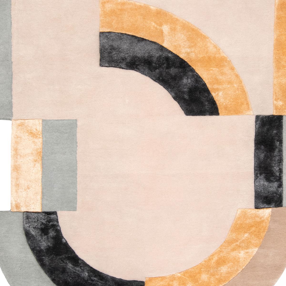 Tapis salon OVOL , tapis en laine et viscose pour un aspect doux et soyeux