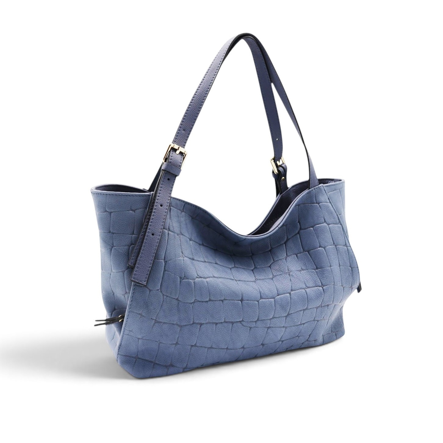 Borsa a Spalla Cheval Firenze Sarin Croc Blu Pervinca