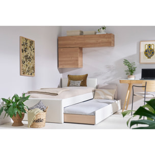 Lit gigogne blanc mat 90x190 cm MACCO