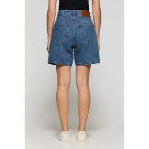 Shorts Juno in denim con logo ricamato