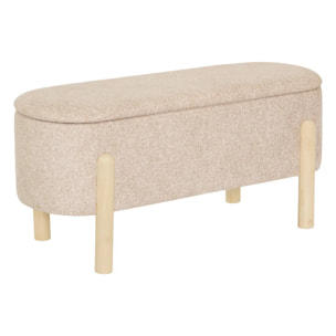 Banc coffre Muka ovale 1 place beige
