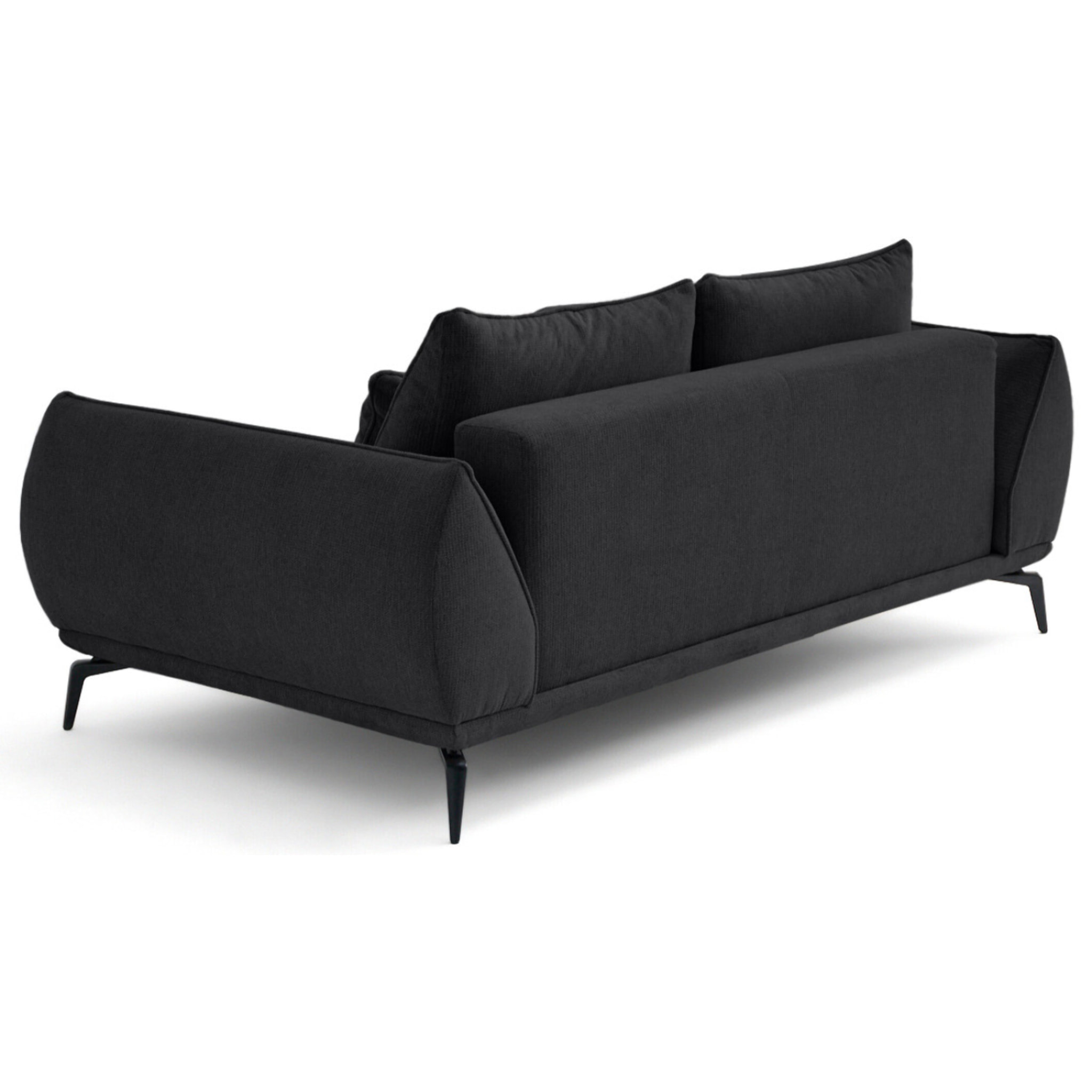 Arica - canapé droit 2 places en tissu texturé - Noir