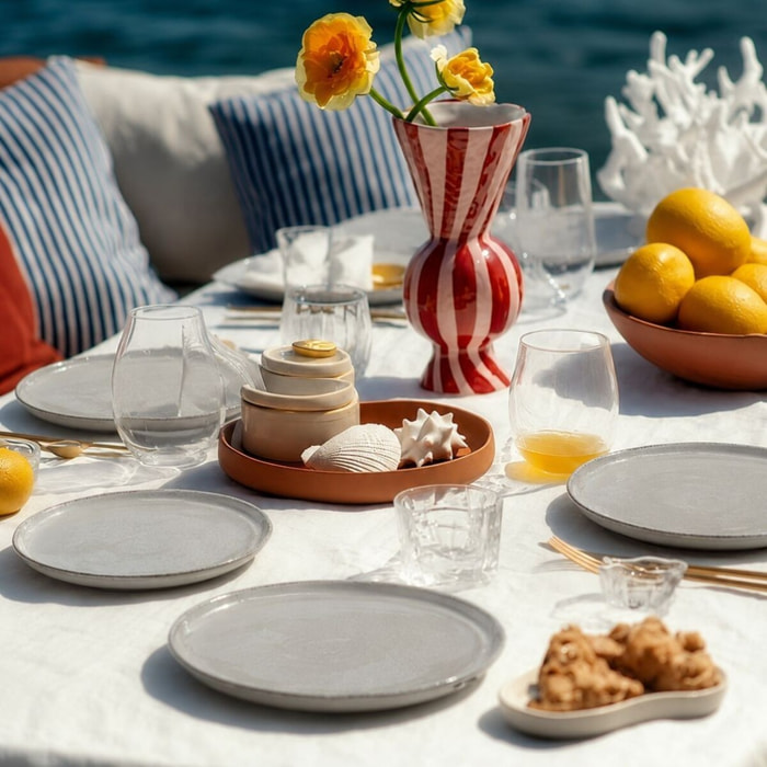Lot de 6 grandes assiettes, GALET
