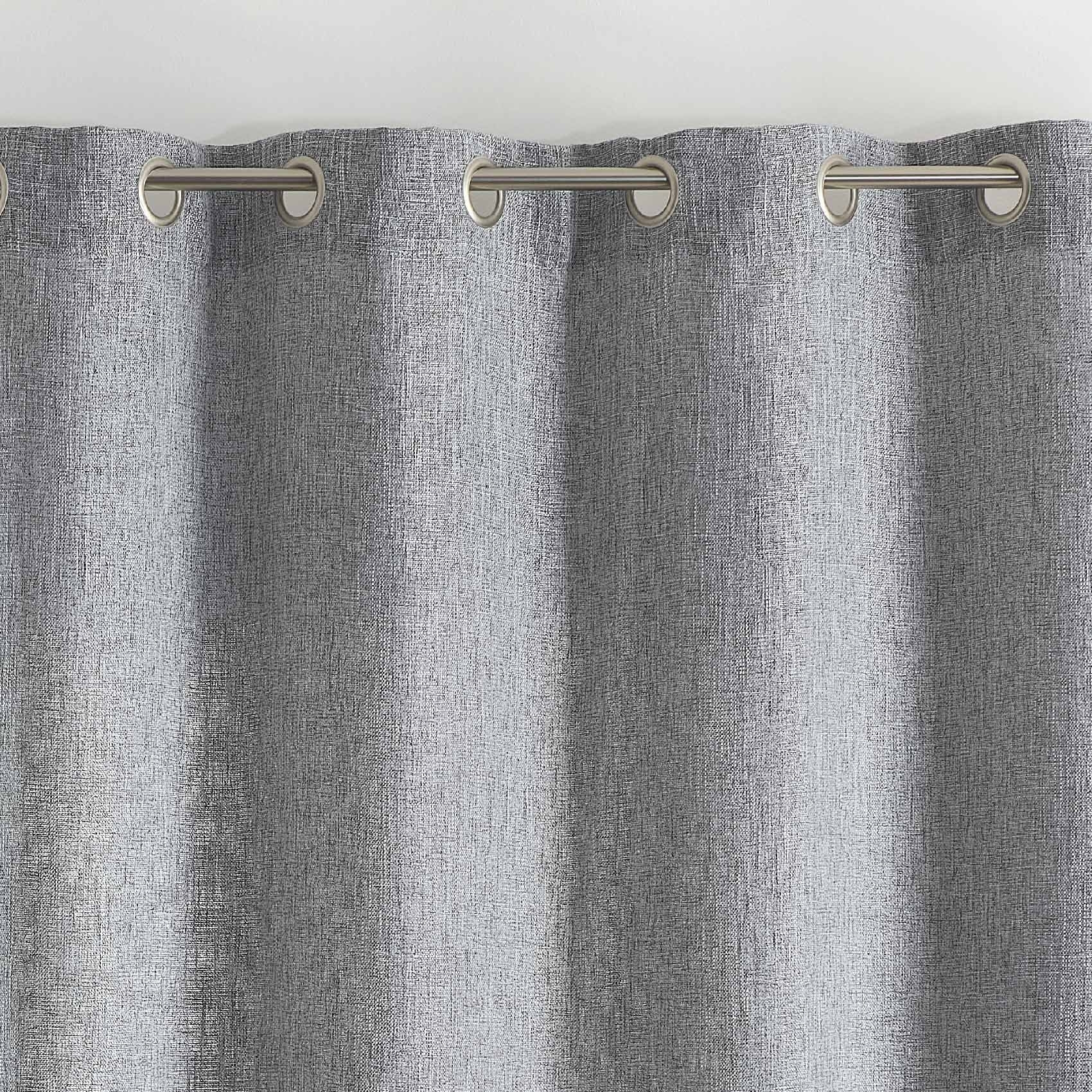 Rideau tamisant  -  - Effet tissé - Gris clair
