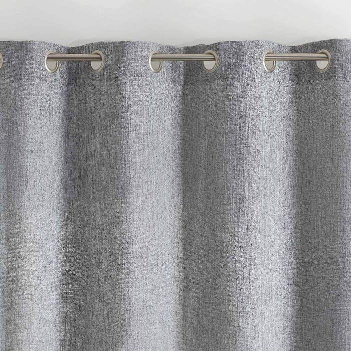 Rideau tamisant  -  - Effet tissé - Gris clair