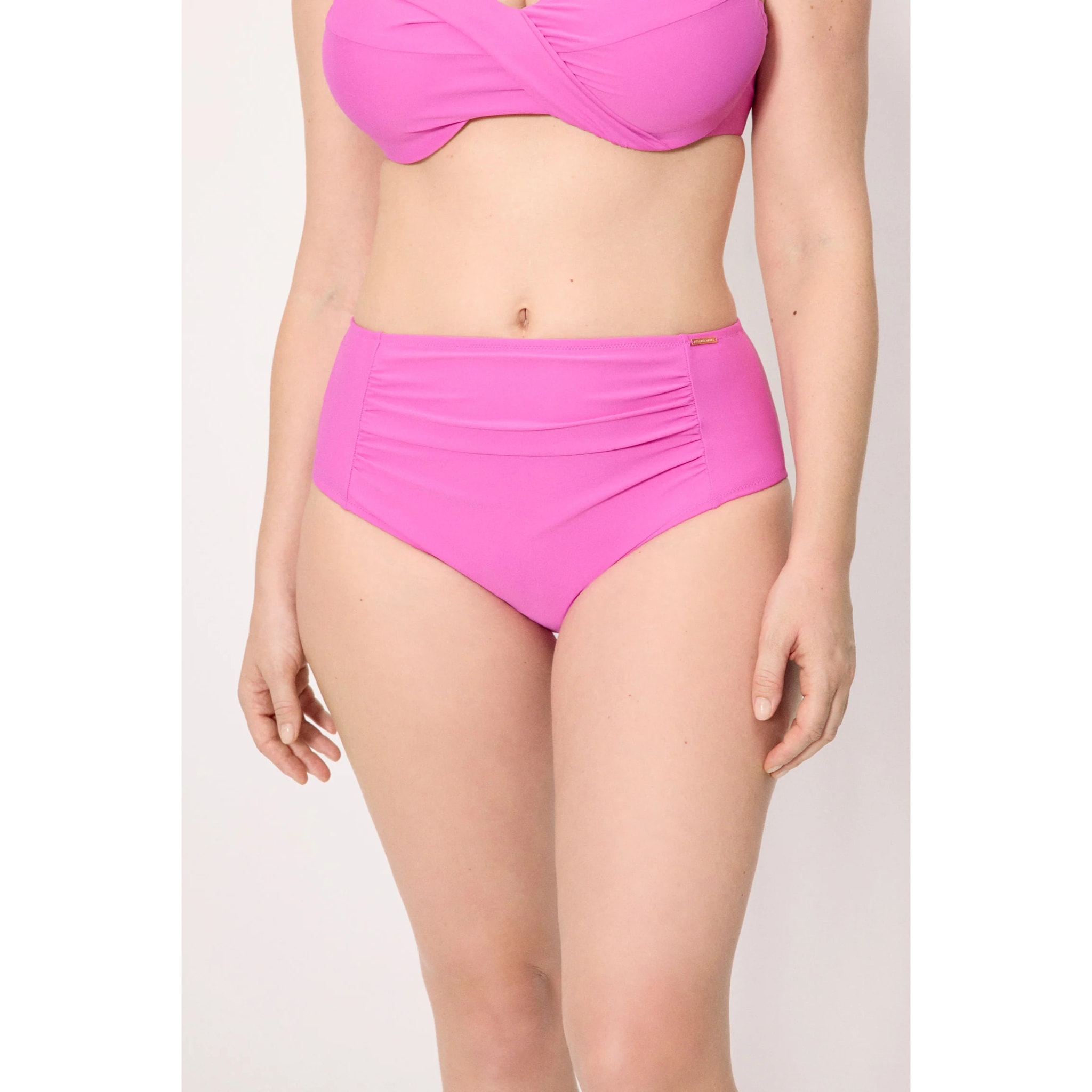 Slip bikini vita alta modellante Rosa