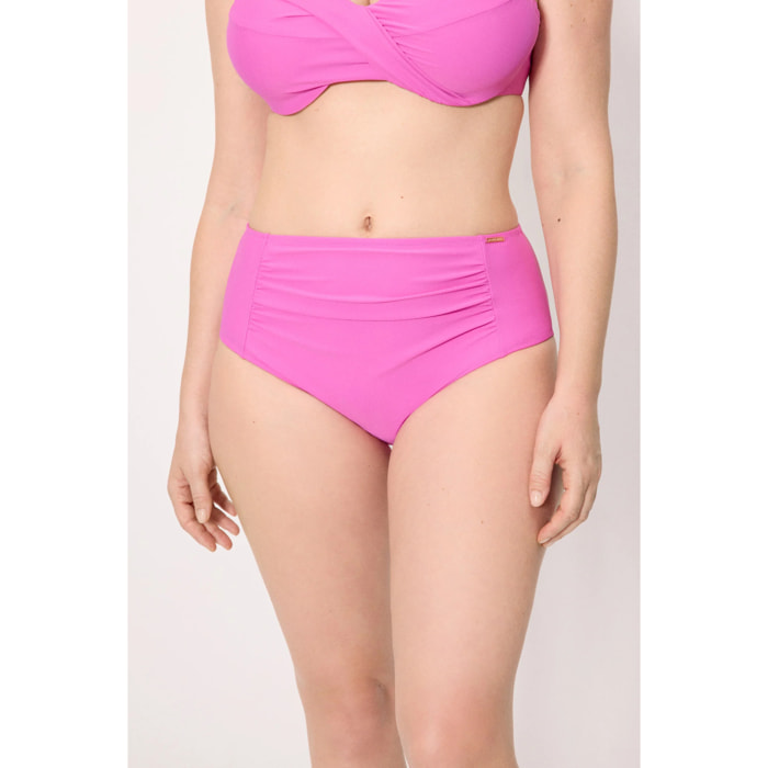 Slip bikini vita alta modellante Rosa