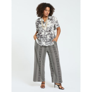 Fiorella Rubino - Camisa boxy con estampado exótico - Negro