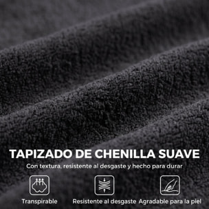 HOMCOM Sofá de 2 Plazas de Chenilla, Sofá de Salón, 2 Almohadas, Asiento con Muelles, No Requiere Montaje, para Dormitorio, Despacho, 171,5x91,5x83 cm, Gris Oscuro