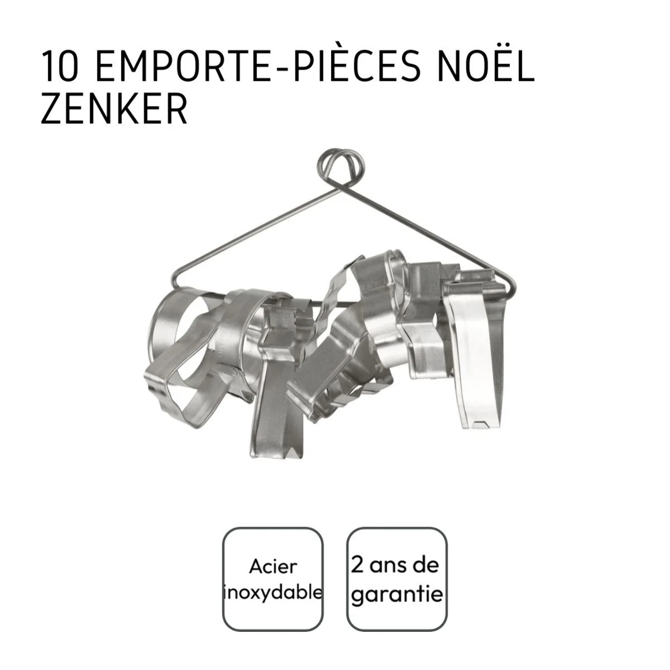 Lot de 10 emporte-pièces de Noël sur cintre Zenker Emporte-pièces
