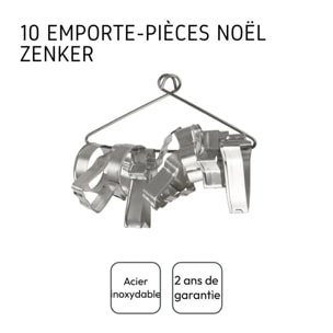 Lot de 10 emporte-pièces de Noël sur cintre Zenker Emporte-pièces