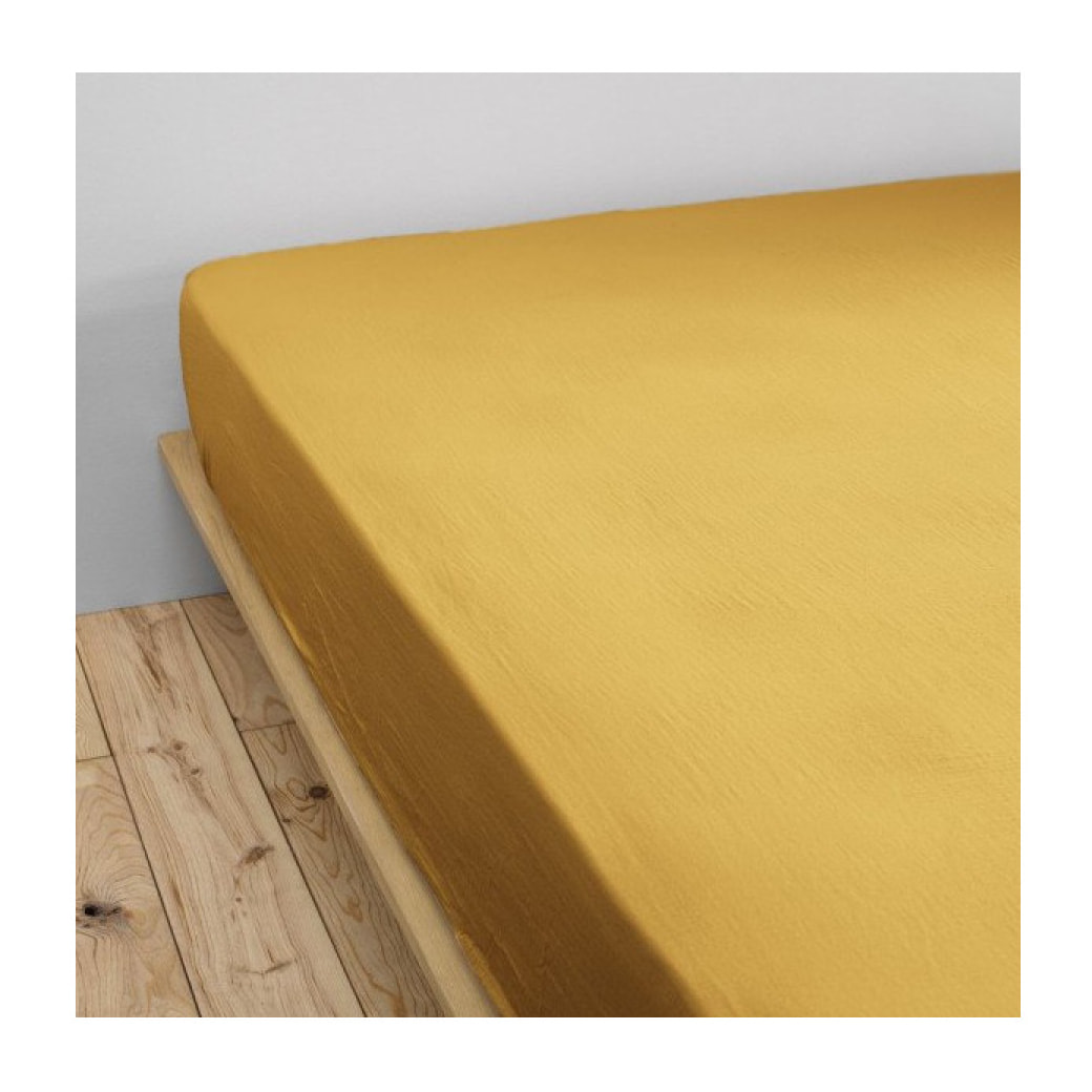 Drap housse "Gaïa" "Gaze de Coton"  -  Gaïa Safran