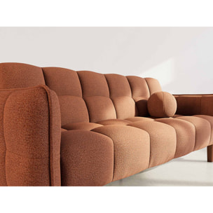 Adam - Canapé convertible clic-clac 2 places en tissu texturé - Terracotta