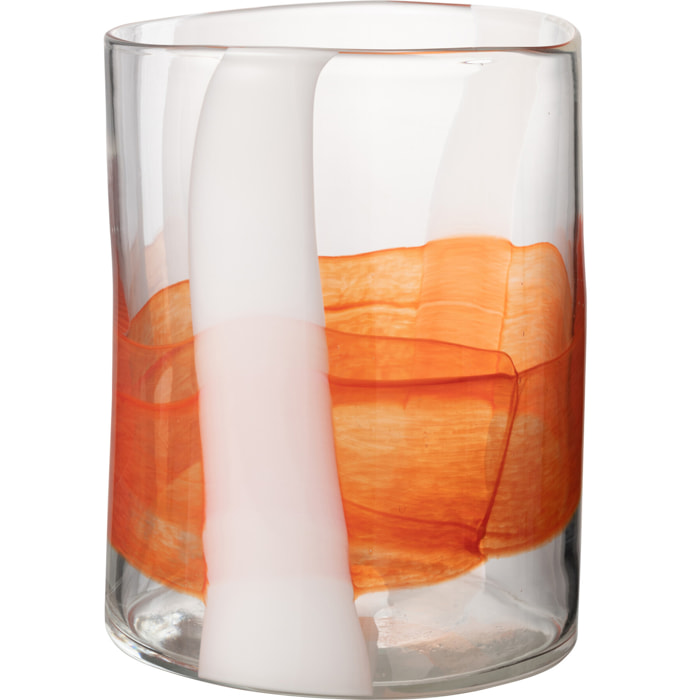 J-Line Vase Iggy Verre Blanc/Orange Small