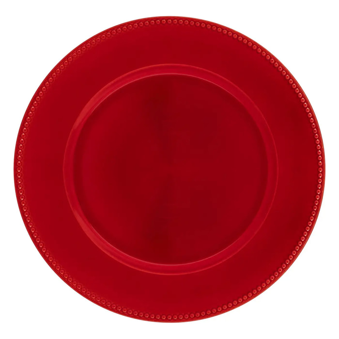 Assiette de présentation billes rouge