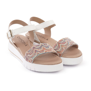 SANDALO ZEPPA FASCIA MOREIRA BIANCO
