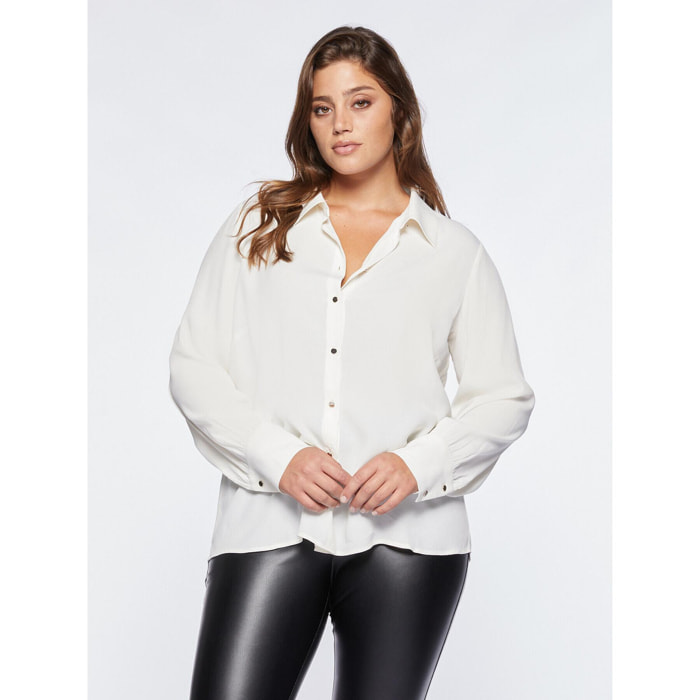 Fiorella Rubino - Camisa de color de viscosa ECOVERO™ - Blanco