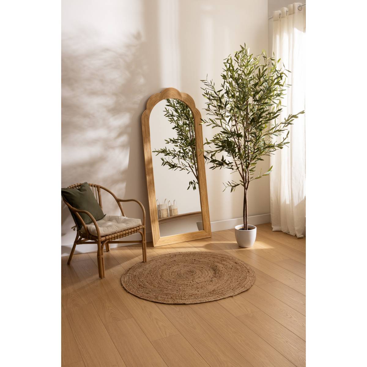 Miroir mural Maggie beige 170x70cm