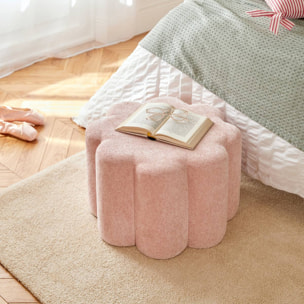 Pouf Fleur Rose L50xl30xH50 cm