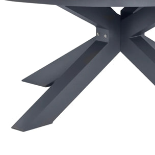Table de jardin ronde "Oraclion" noir & graphite 12 places en aluminium