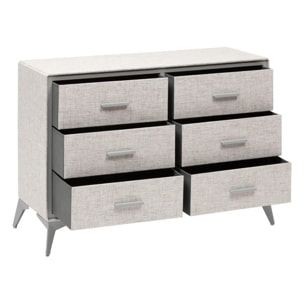 Commode 6 tiroirs Granite gris