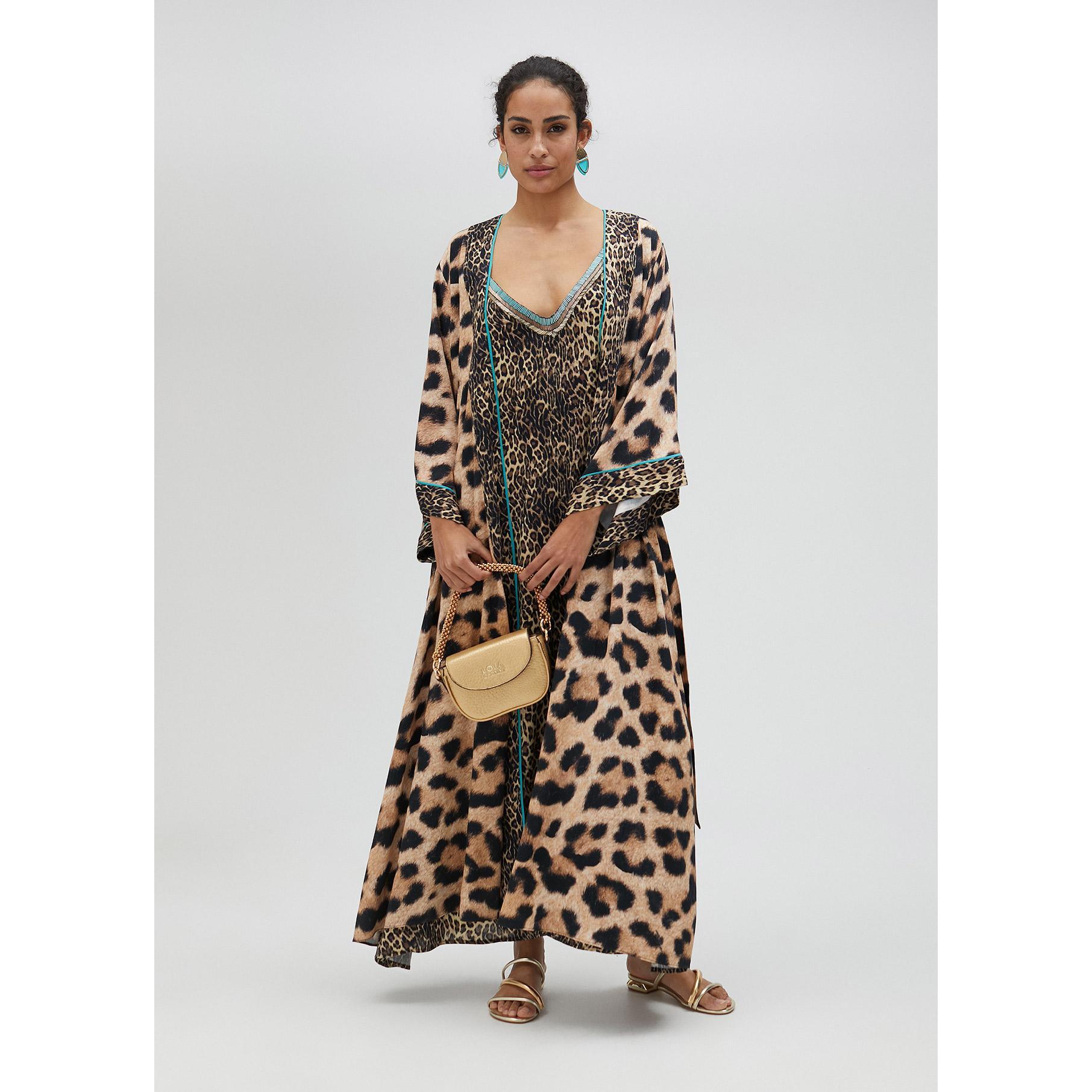 Kimono lungo leopardato