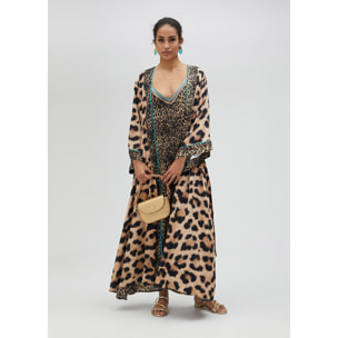 Kimono lungo leopardato