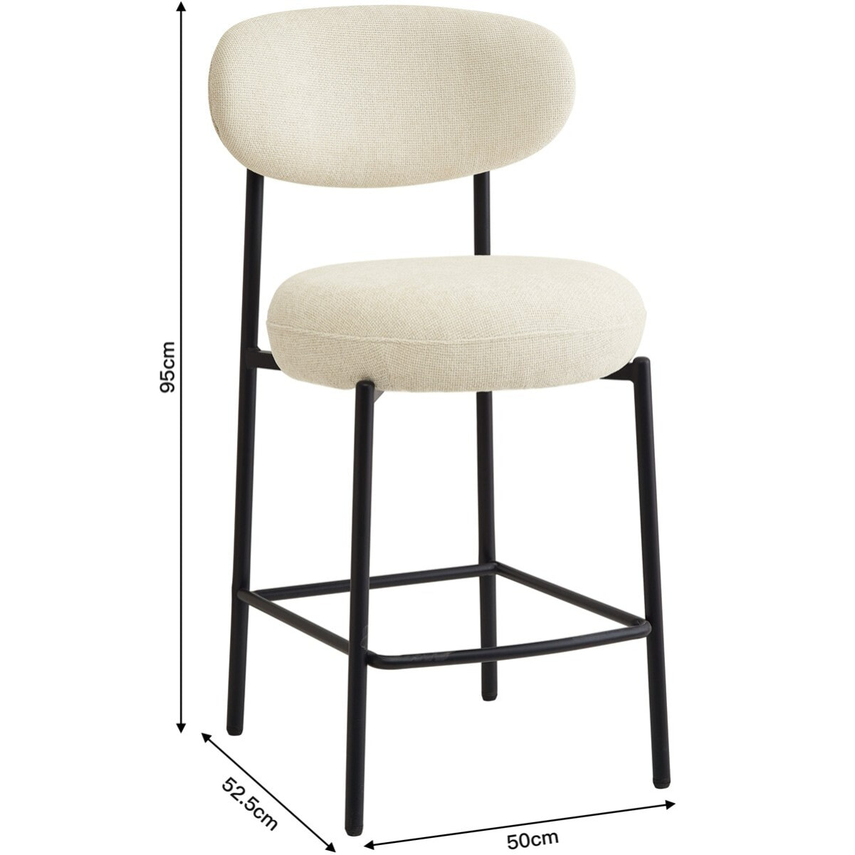 Lot de 2 tabourets de bar en tissu chenille - ORLA
