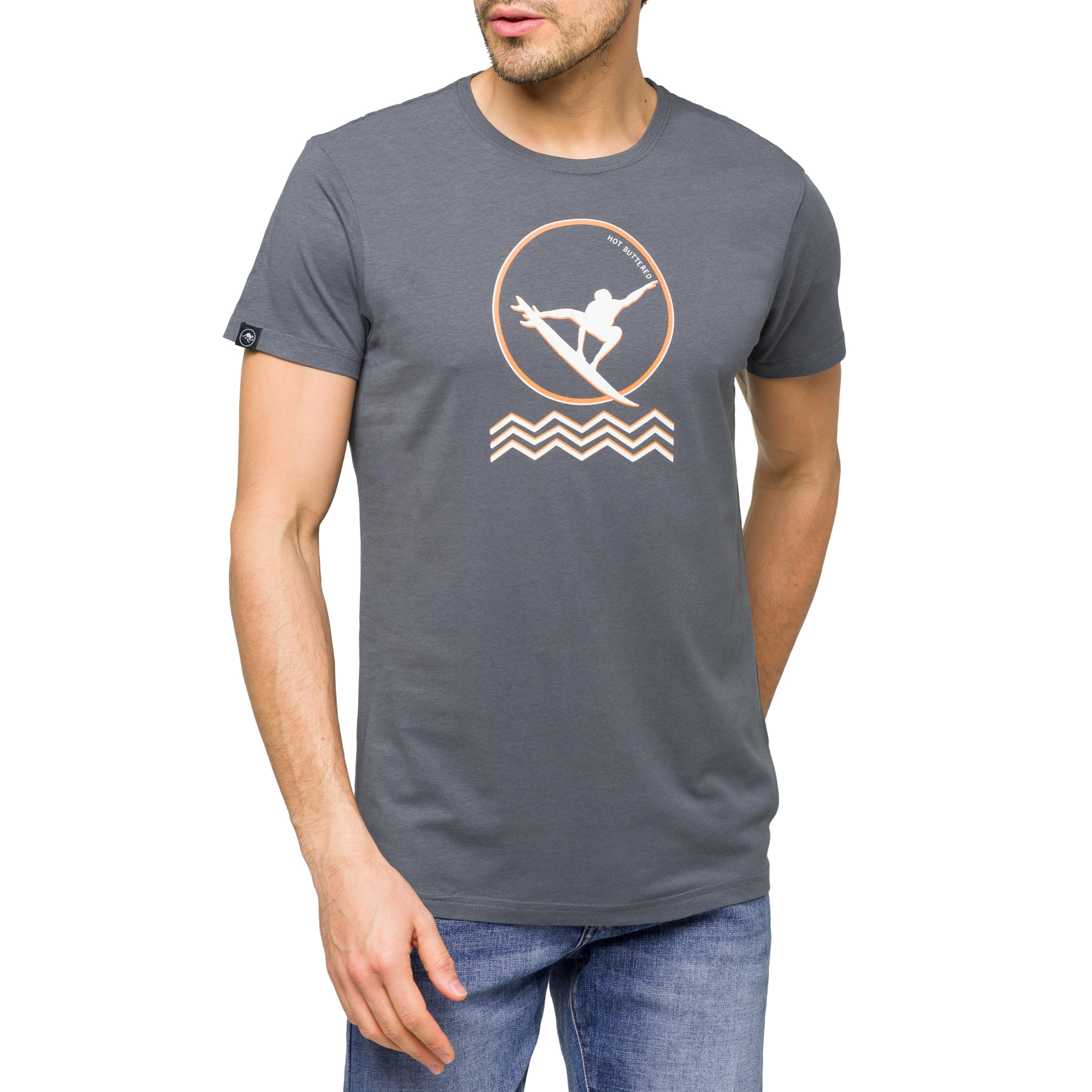 T-shirt in cotone 150 gr Hot Buttered Groove Grigio.