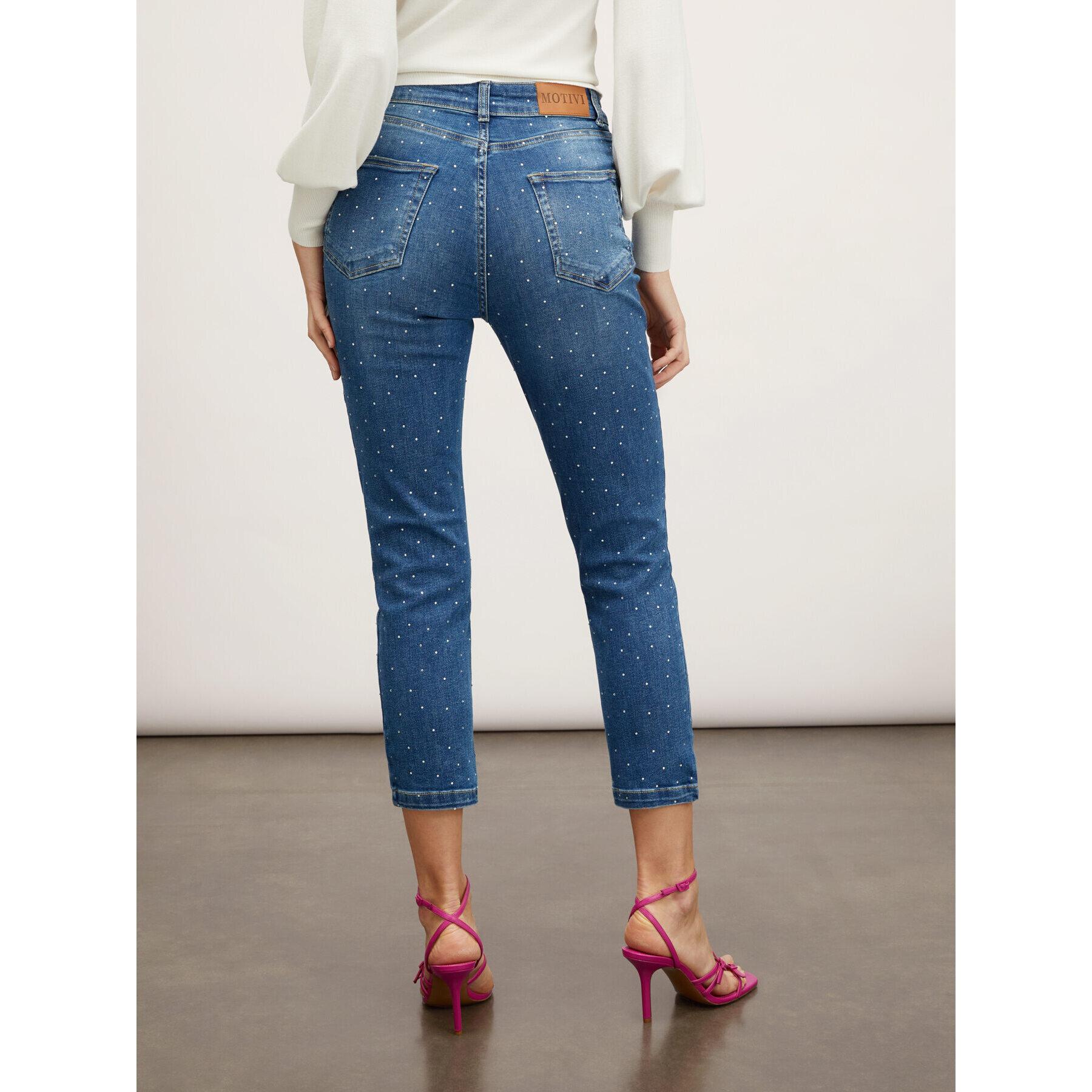 Motivi - Jeans skinny full strass - Blu